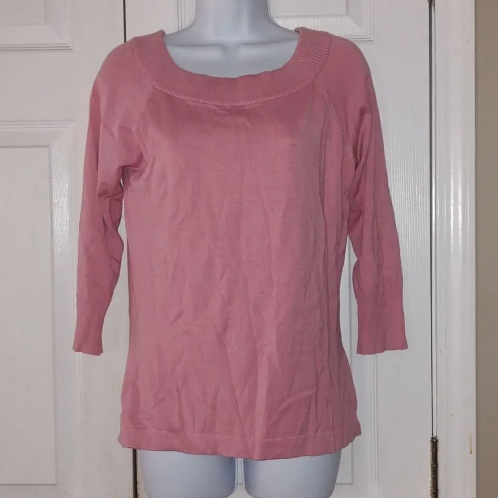 Karen Kane Lifestyle Silk blend dusty rose 3/4th length sleeve sweater Sz M